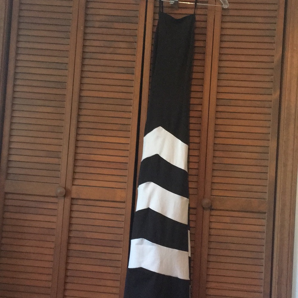 Black and white long dress